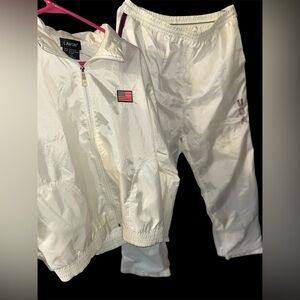 Vintage 90s LAVON USA Nylon Tracksuit Set - White - Size Medium